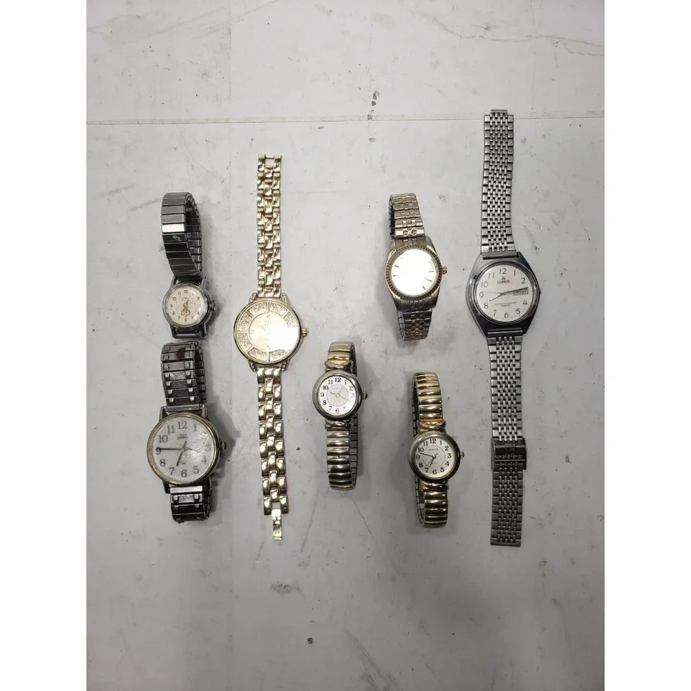 Mixed Lot Of 7 Women's Wrist Watches 2 Tone Untested For Parts Only